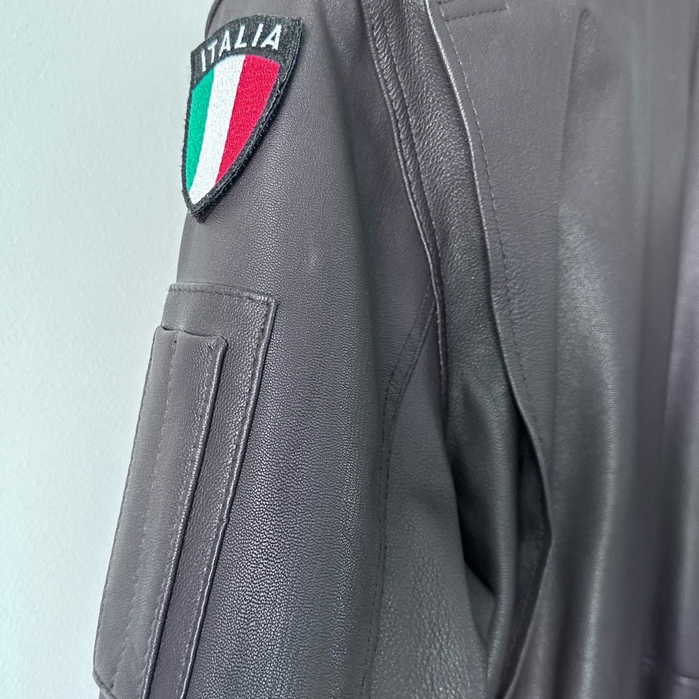 Brown, size L, leather jacket, pilot, Italian Air Force - Picture 6 of 16